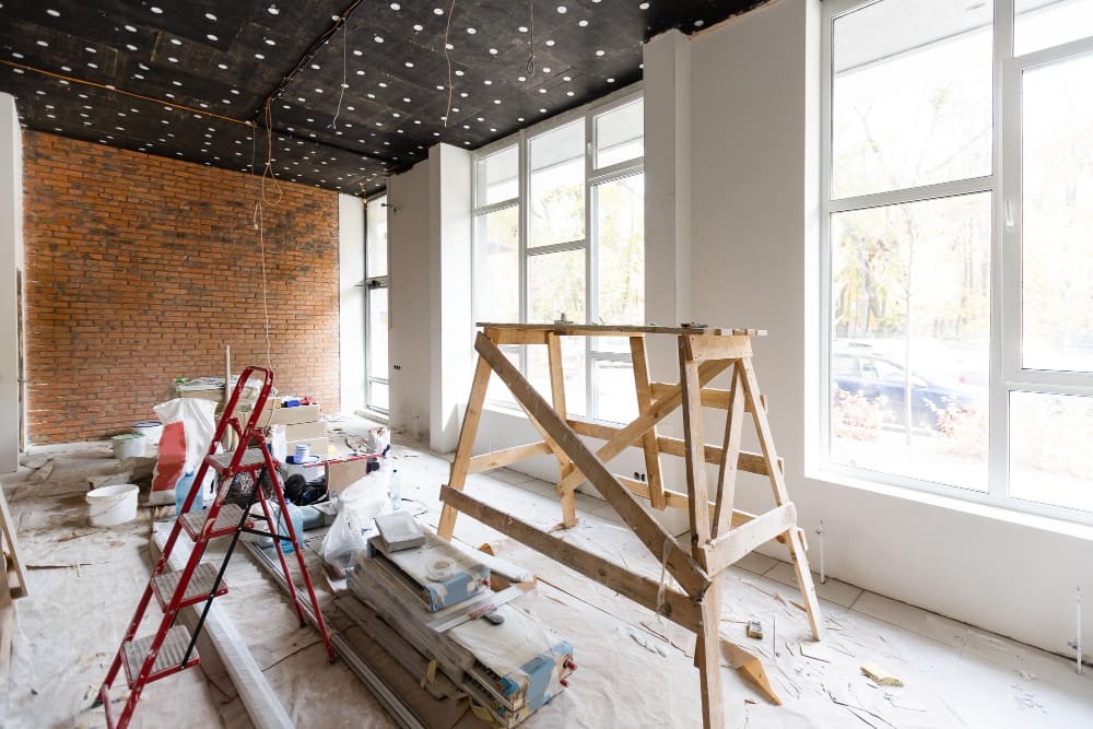 Renovating property and installing vacuum glazing