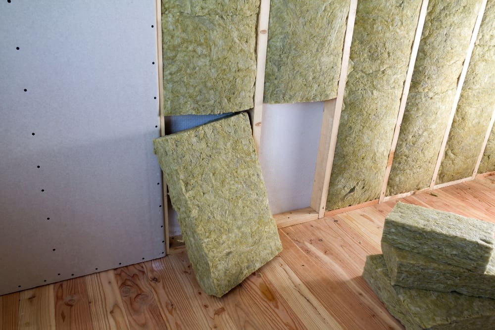 Rockwool insulation being retrofitted to a local authority home