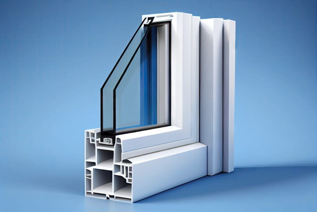 Cross section of a typical uPVC double glazed window